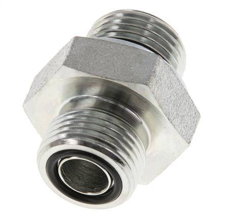 UN 13/16''-16 x G 1/2'' Acero cincado Espiga doble ORFS 630 Barra - Hidráulica