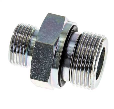 UN 13/16''-16 x G 3/4'' Acero zincado Espiga doble ORFS 400 Bar - Hidráulico