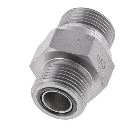 Espiga doble de acero galvanizado UNS 1''-14 x G 3/4'' ORFS 400 Bar - Hidráulica