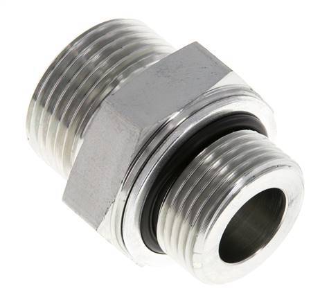 UN 1-3/16''-12 x G 3/4'' Acero cincado Espiga doble ORFS 400 Bar - Hidráulico