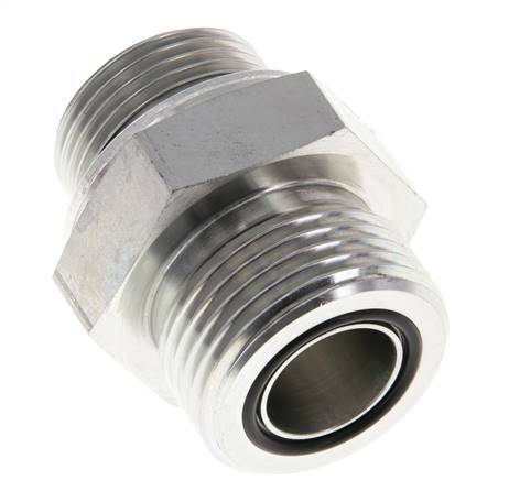 UN 1-3/16''-12 x G 3/4'' Acero cincado Espiga doble ORFS 400 Bar - Hidráulico