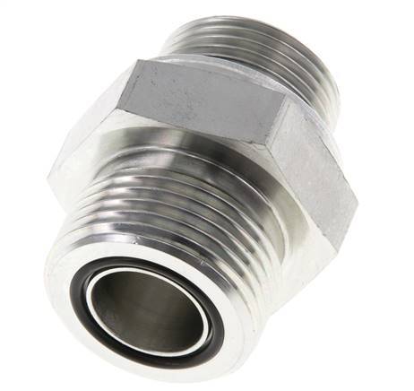 UN 1-3/16''-12 x G 3/4'' Acero cincado Espiga doble ORFS 400 Bar - Hidráulico