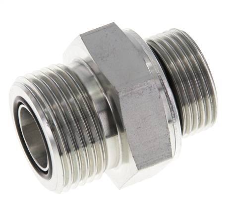 UN 1-3/16''-12 x G 3/4'' Acero cincado Espiga doble ORFS 400 Bar - Hidráulico