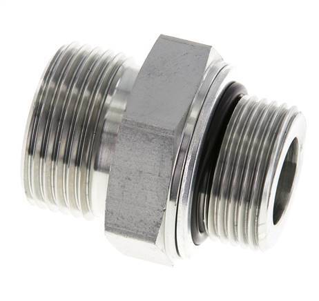 UN 1-3/16''-12 x G 3/4'' Acero cincado Espiga doble ORFS 400 Bar - Hidráulico