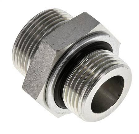 UN 1-7/16''-12 x G 1'' Acero cincado Espiga doble ORFS 400 Bar - Hidráulico