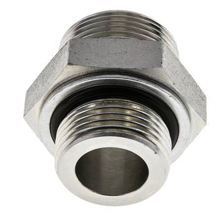 UN 1-7/16''-12 x G 1'' Acero cincado Espiga doble ORFS 400 Bar - Hidráulico