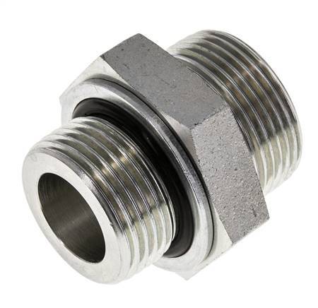 UN 1-7/16''-12 x G 1'' Acero cincado Espiga doble ORFS 400 Bar - Hidráulico