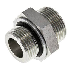UN 1-7/16''-12 x G 1'' Zinc plated Steel Double Nipple ORFS 400 Bar - Hydraulic
