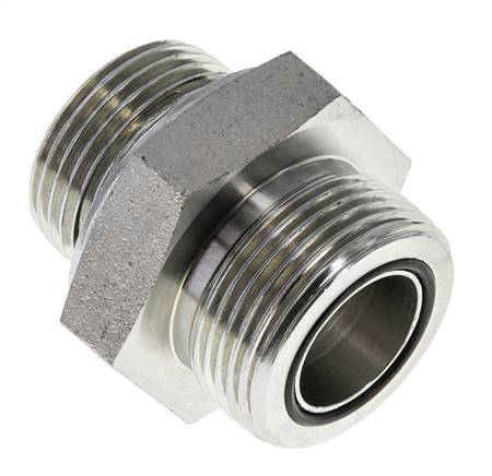 UN 1-7/16''-12 x G 1'' Acero cincado Espiga doble ORFS 400 Bar - Hidráulico
