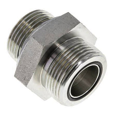 UN 1-7/16''-12 x G 1'' Acero cincado Espiga doble ORFS 400 Bar - Hidráulico