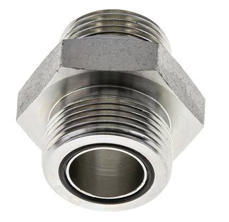 UN 1-7/16''-12 x G 1'' Acero cincado Espiga doble ORFS 400 Bar - Hidráulico