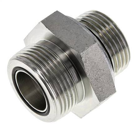 UN 1-7/16''-12 x G 1'' Acero cincado Espiga doble ORFS 400 Bar - Hidráulico