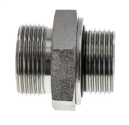 UN 1-7/16''-12 x G 1'' Acero cincado Espiga doble ORFS 400 Bar - Hidráulico