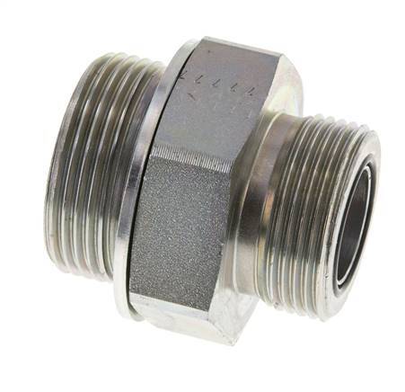 UN 1-7/16''-12 x G 1 1/4'' Acero cincado Espiga doble ORFS 250 Bar - Hidráulico