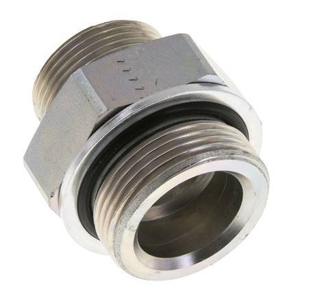 UN 1-7/16''-12 x G 1 1/4'' Zinc plated Steel Double Nipple ORFS 250 Bar - Hydraulic