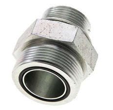 UN 1-11/16''-12 x M33x2 Acero zincado Espiga doble ORFS 250 Bar - Hidráulico