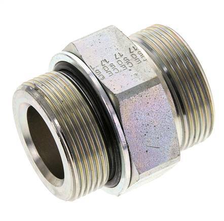 UN 1-11/16''-12 x M42x2 Acero zincado Espiga doble ORFS 250 Bar - Hidráulico