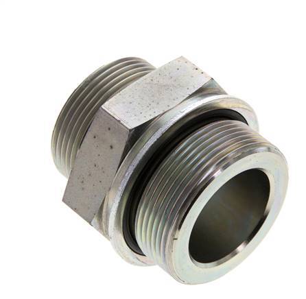 UN 1-11/16''-12 x M48x2 Acero zincado Espiga doble ORFS 250 Bar - Hidráulico