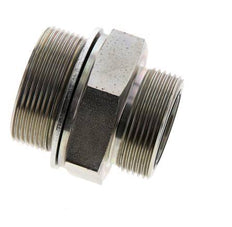 UN 1-11/16''-12 x M48x2 Acero zincado Espiga doble ORFS 250 Bar - Hidráulico