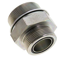 UN 1-11/16''-12 x M48x2 Acero zincado Espiga doble ORFS 250 Bar - Hidráulico