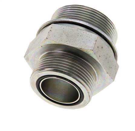 UN 1-11/16''-12 x M48x2 Acero zincado Espiga doble ORFS 250 Bar - Hidráulico