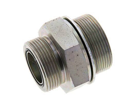 UN 1-11/16''-12 x M48x2 Acero zincado Espiga doble ORFS 250 Bar - Hidráulico