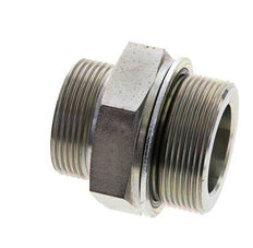 UN 1-11/16''-12 x M48x2 Acero zincado Espiga doble ORFS 250 Bar - Hidráulico