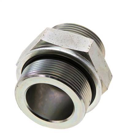 UN 1-11/16''-12 x M48x2 Acero zincado Espiga doble ORFS 250 Bar - Hidráulico
