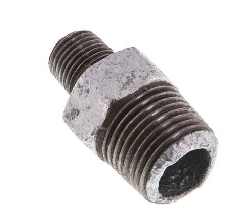 R 1/2'' x R 1/4'' Zinc plated Cast iron Double Nipple 25 Bar [2 Pieces]