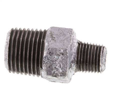 R 1/2'' x R 1/4'' Zinc plated Cast iron Double Nipple 25 Bar [2 Pieces]