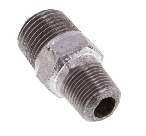 R 1/2'' x R 3/8'' Zinc plated Cast iron Double Nipple 25 Bar [2 Pieces]