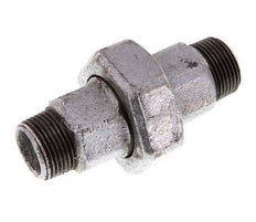 R 3/4'' Zinc plated Cast iron Double Nipple 3-pieces with Conically sealing 25 Bar