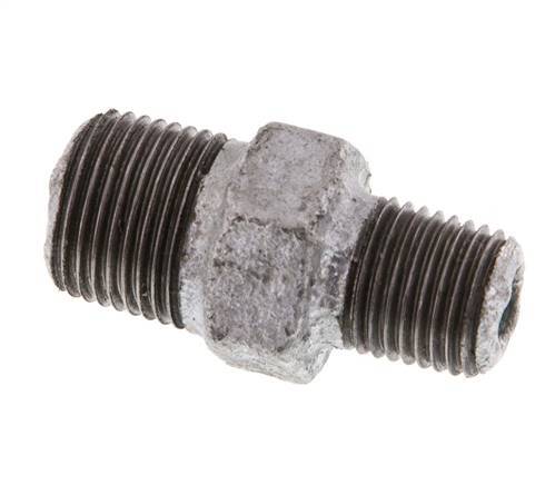 R 3/8'' x R 1/4'' Zinc plated Cast iron Double Nipple 25 Bar [2 Pieces]