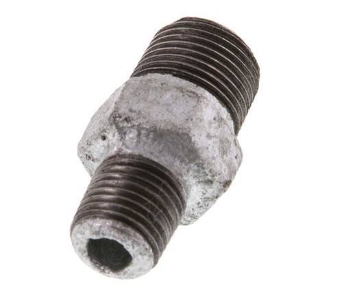 R 3/8'' x R 1/4'' Zinc plated Cast iron Double Nipple 25 Bar [2 Pieces]