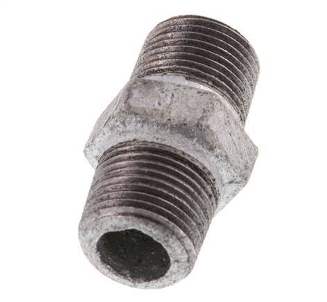 R 3/8'' Zinc plated Cast iron Double Nipple 25 Bar [5 Pieces]