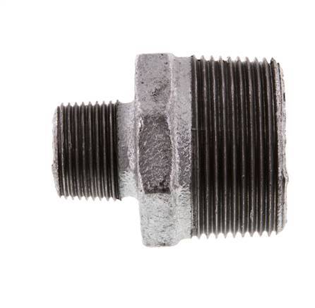 R 1 1/2'' x R 3/4'' Hierro fundido zincado Espiga doble 25 Bar