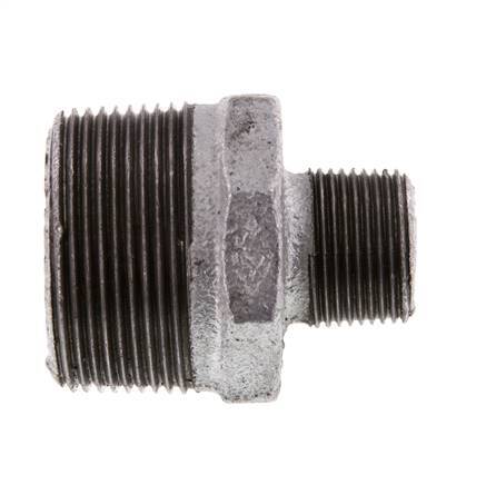 R 1 1/2'' x R 3/4'' Hierro fundido zincado Espiga doble 25 Bar