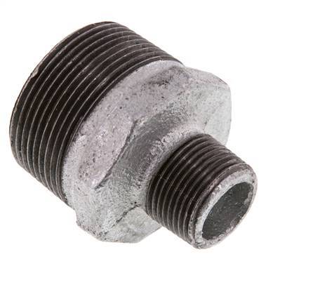 R 1 1/2'' x R 3/4'' Hierro fundido zincado Espiga doble 25 Bar