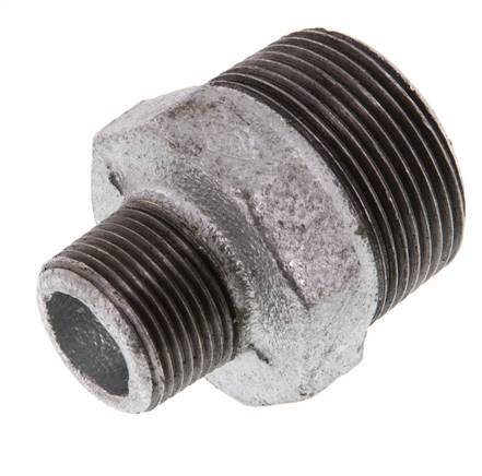 R 1 1/4'' x R 3/4'' Hierro fundido zincado Espiga doble 25 Bar