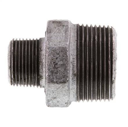 R 1 1/4'' x R 3/4'' Hierro fundido zincado Espiga doble 25 Bar