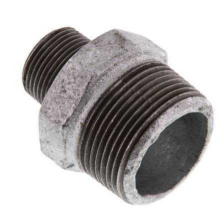 R 1 1/4'' x R 3/4'' Hierro fundido zincado Espiga doble 25 Bar