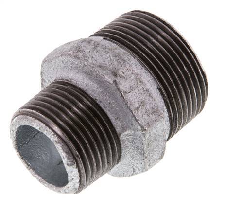 R 1 1/4'' x R 1'' Hierro fundido zincado Espiga doble 25 Bar