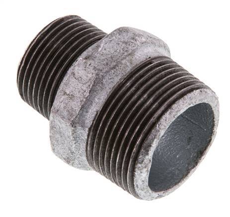 R 1 1/4'' x R 1'' Hierro fundido zincado Espiga doble 25 Bar