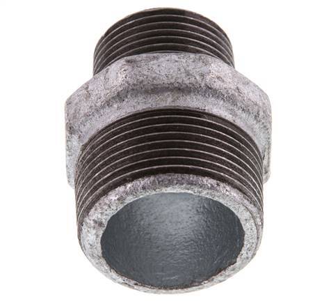 R 1 1/4'' x R 1'' Hierro fundido zincado Espiga doble 25 Bar