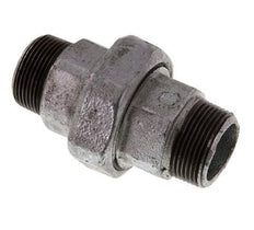 R 1 1/4'' Hierro fundido zincado Espiga doble de 3 piezas con cierre cónico 25 Bar