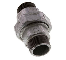 R 1 1/4'' Hierro fundido zincado Espiga doble de 3 piezas con cierre cónico 25 Bar