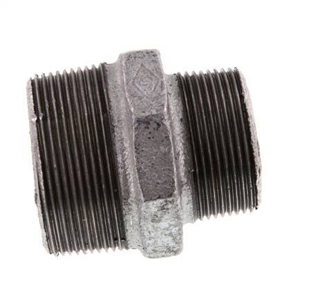 R 2'' x R 1 1/2'' Hierro fundido zincado Espiga doble 25 Bar