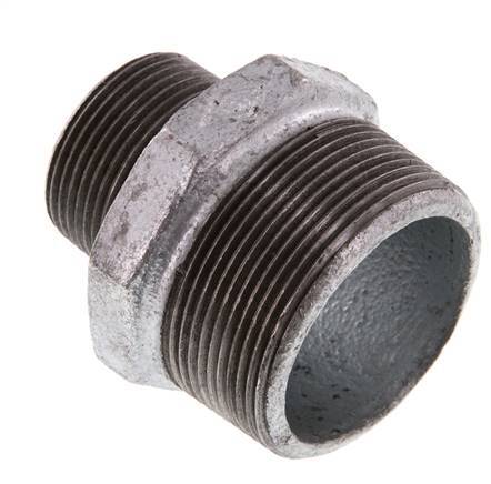 R 2'' x R 1 1/4'' Hierro fundido zincado Espiga doble 25 Bar