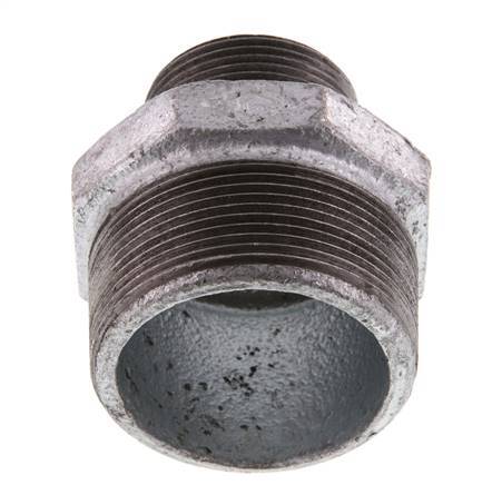 R 2'' x R 1 1/4'' Hierro fundido zincado Espiga doble 25 Bar