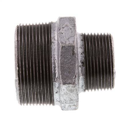 R 2'' x R 1 1/4'' Hierro fundido zincado Espiga doble 25 Bar